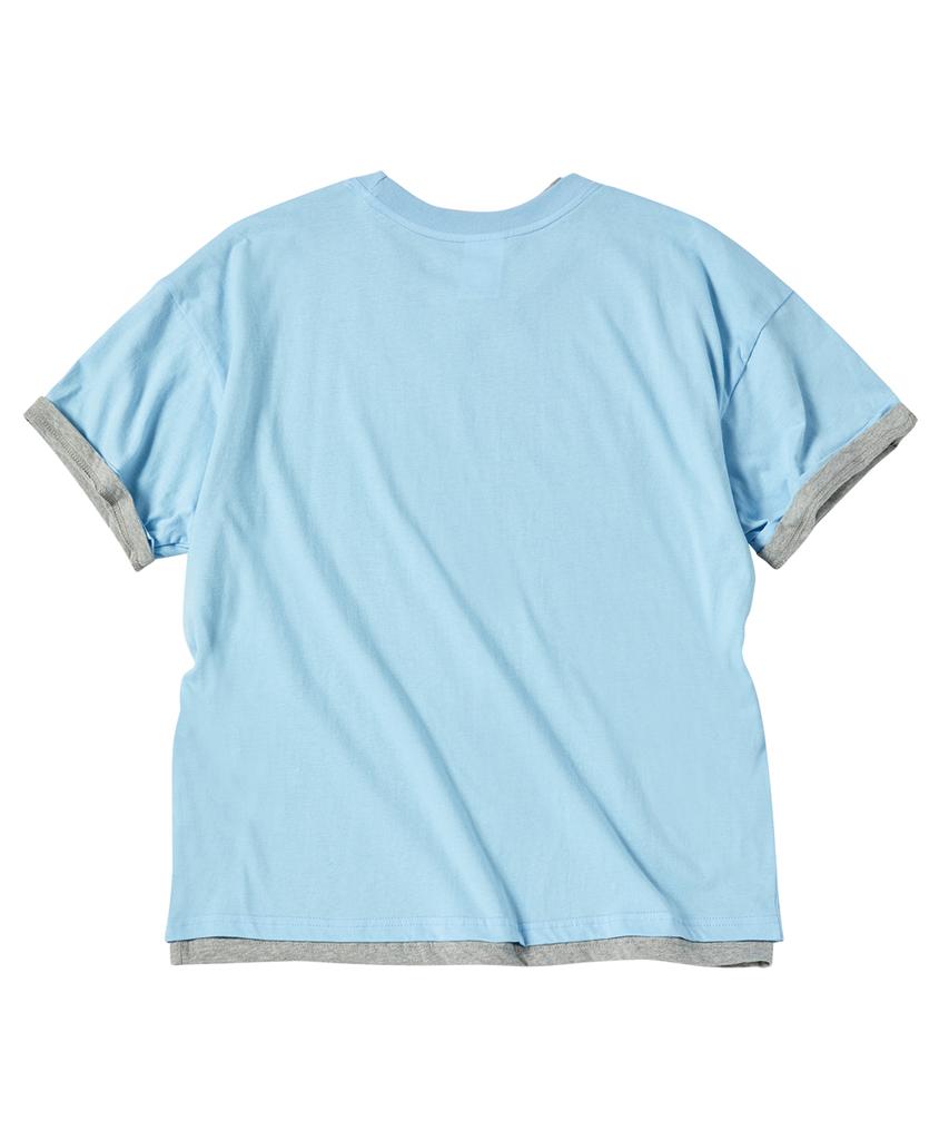 Eontaiteulseoul Untitled Layered Crop Short Sleeve Blue