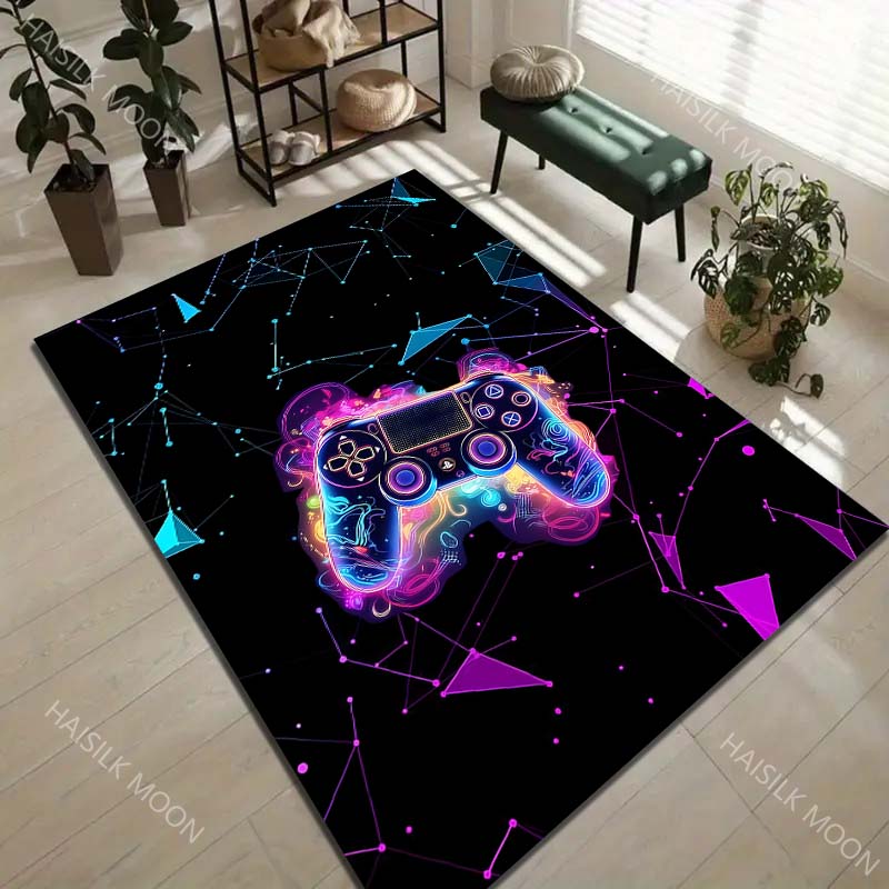 1PC Neon Game Controller Carpet for Living Room Bedroom Sofa Home Decor Rus Non-slip Floor Mat Luxury Gift Multiple Sizes