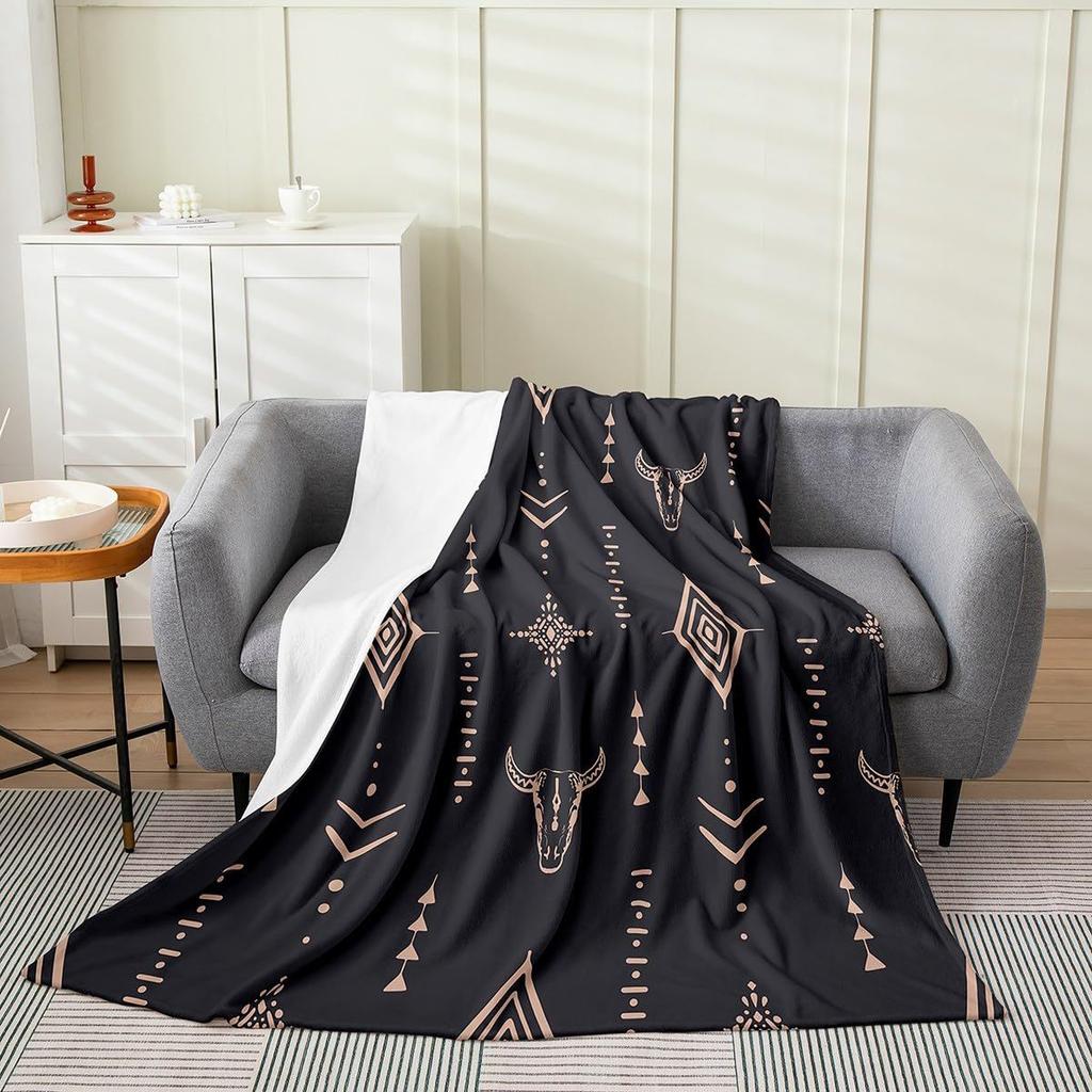Bohemian Blanket Flannel Blanket Tribal Print Blanket Camping Bed Outdoor Sofa Office Blanket