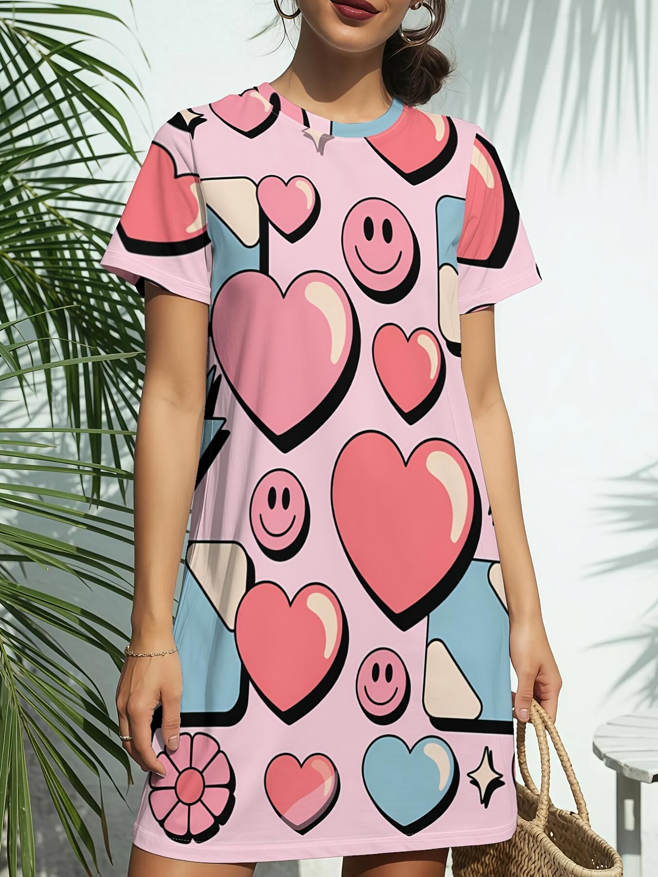 

Short Sleeve Crew Neck Dress for Women. Featuring a Trendy American Digital Print. Ideal for Casual Wear in Spring And Summer. This Elegant And Syls 3XL дубильная кора