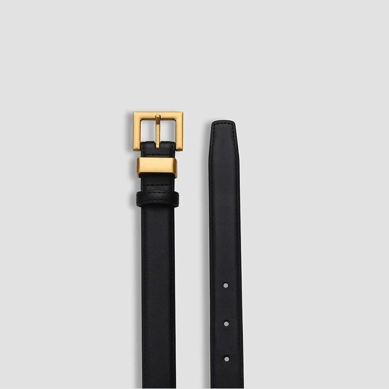 Women's Genuine Leather Belt Simple Versatile Buckle Belt High-End Fashion Denim Waistband