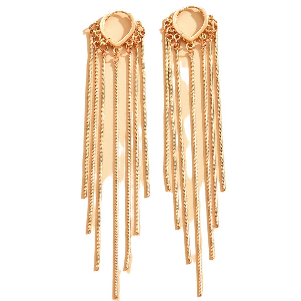 Older Tassel Earrings Women'S Temperament Simple And Thin Chain Ear Buckles Earrings Heart Shape