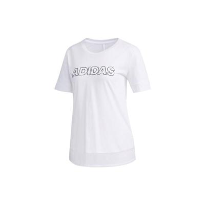 Solid Color Logo Casual Short Sleeve T-Shirt Women Tops White DY8649
