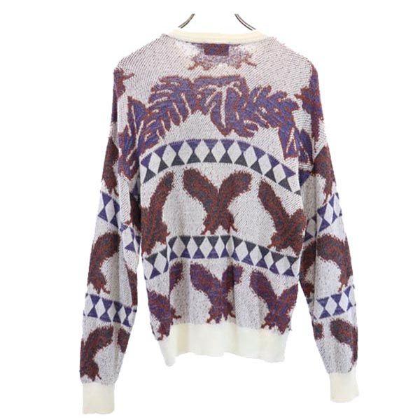 Santa Fe Linen Blend Overall Handle Long Sleeve Knit Lightweight Sweater Men's Used