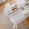 Waterproof Fabric Tablecloth Linen Blend Fresh Nordic Style Embroidered Rectangular Dining Table Coffee Cover