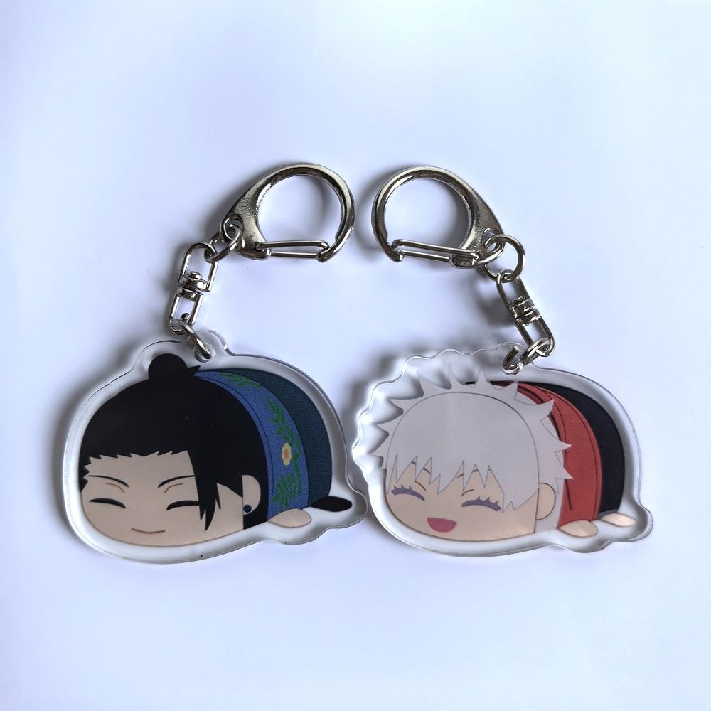 Jujutsu Kaisen Anime Figures Gojo Satoru Geto Suguru Cosplay Acrylic Key Chains Fushiguro Toji Character Keyring Decor Charm
