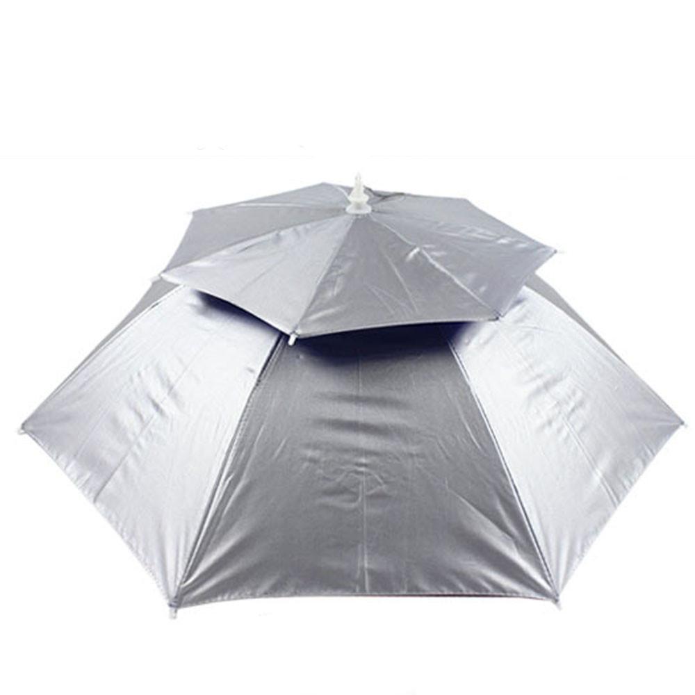 Multicolor Outdoor Foldable Double Umbrella Hat Sun Rain Cap Camping Fishing