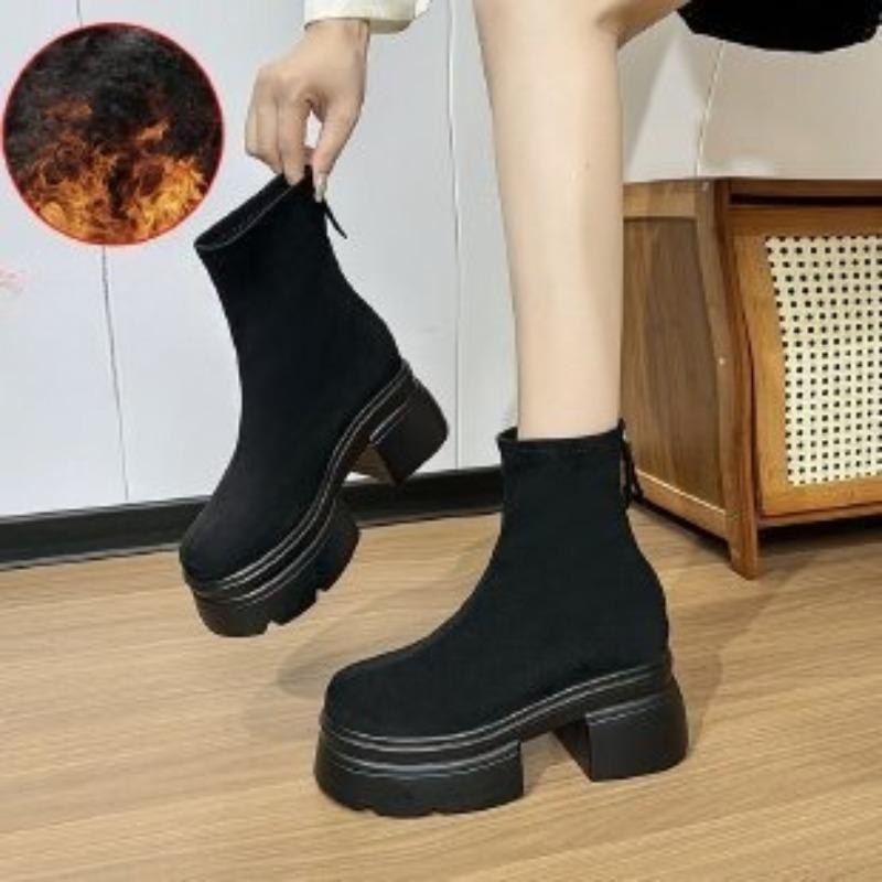 

High-top Platform Shoes - New Style Short Boots for Women - Stretchable Boots 38 чорний