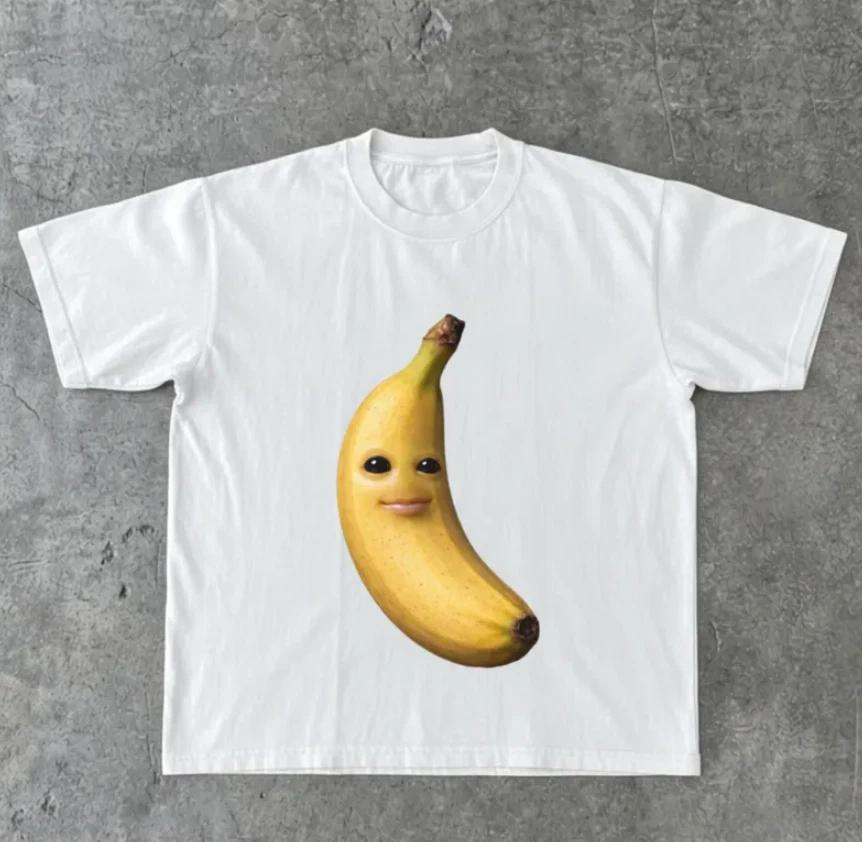 Funny Derpy Banana Face Meme Sticker, Cute Silly Fruit With Human Lips Internet M