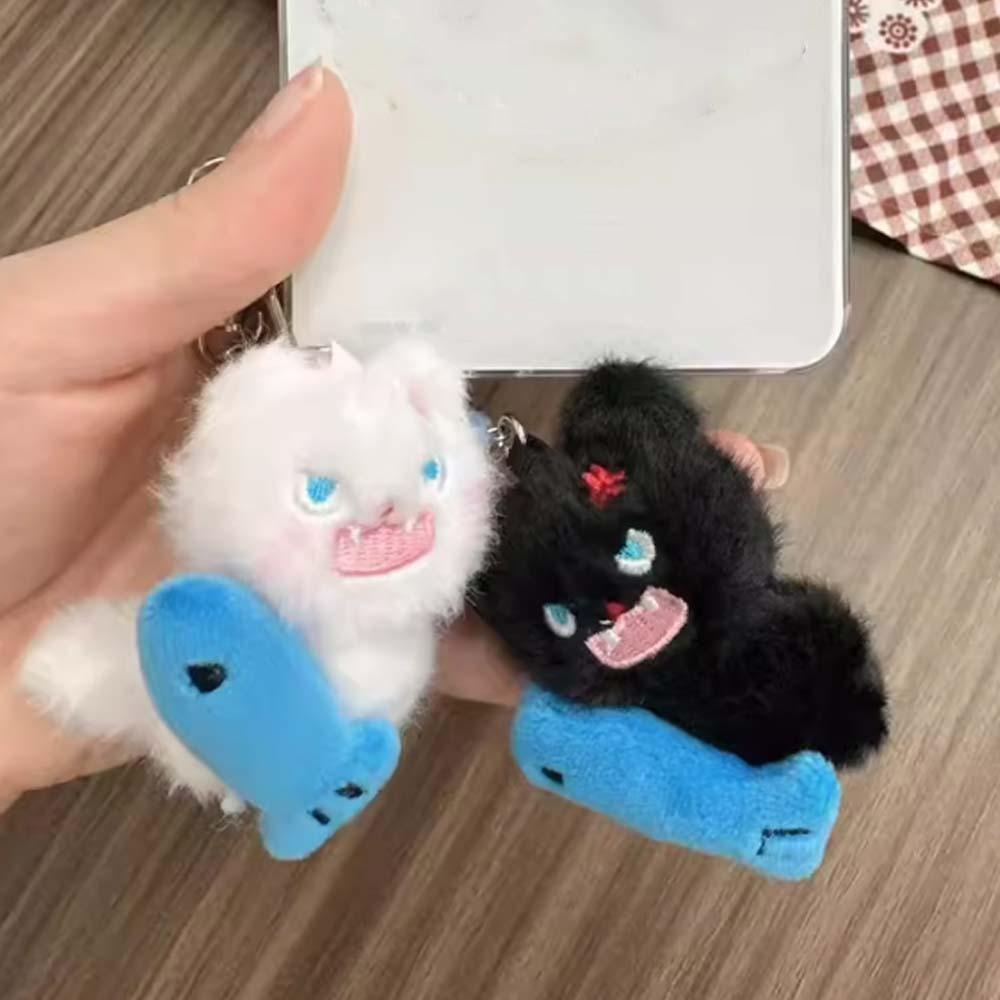 2pcs Zinc Zinc Alloy Couple Pendants Mini Bag Charm Cute Angry Cat Keychains  Friends