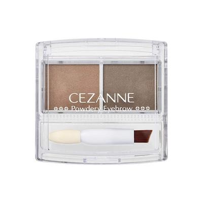CEZANNE Powdery Eyebrow P1 Soft Brown Eyebrow Powder Soft Fine Powder with Tip Brush Light Brown 2 Grams 2.0g & (x 1)