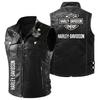 Spring and summer new unvelvet high-end locomotive leather jacket vest motorcycle rider Leha locomotive jacket vest
