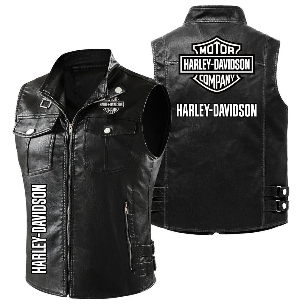 Spring and summer new unvelvet high-end locomotive leather jacket vest motorcycle rider Leha locomotive jacket vest