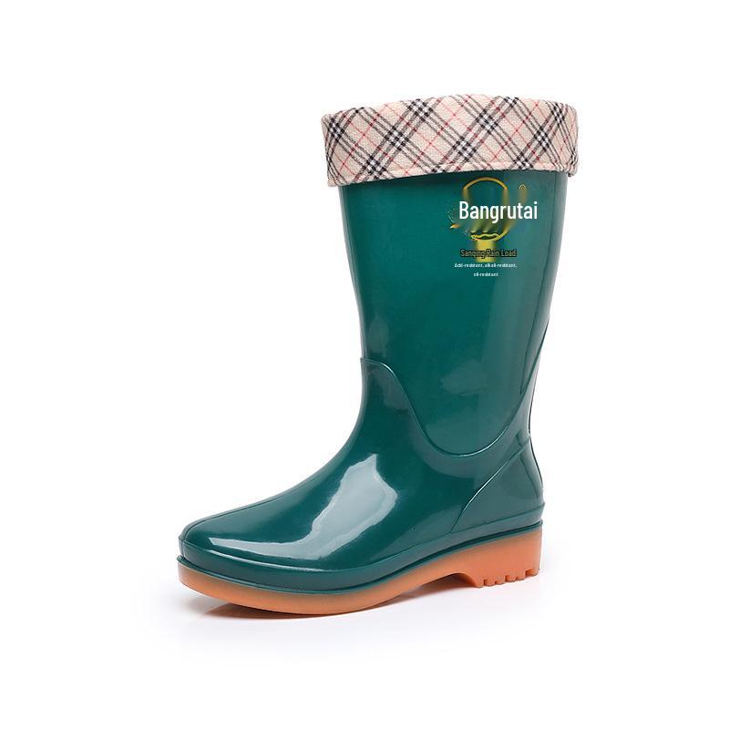 Lutai Herren PVC High-Top Regenstiefel - Verschleißfest, Kältebeständig, Plus Samt, Verdickt für Bau und Autowäsche.