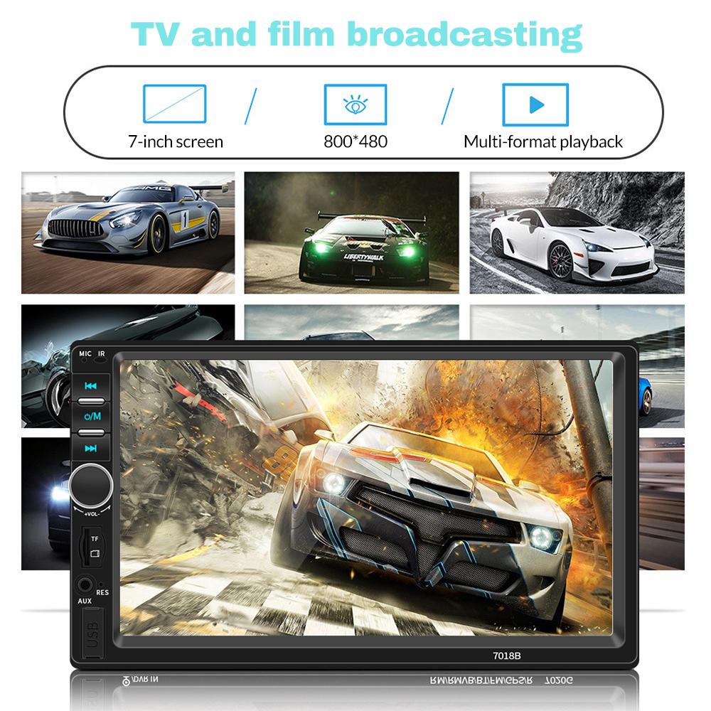 7 Inch 2 Din Car Player Multimedia Wireless Carplay with Navigation, Stereo Radio MP5 Touch Screen Bluetooth FM USB Rear Camera
