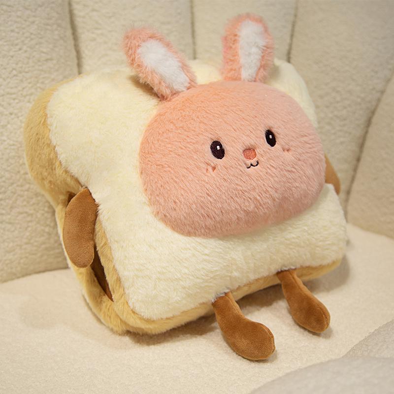 

Plush Bread Pillow Cute Cartoon Food Pig Rabbit Toast Soft Texture Doll Warm Hand Pillow Cushion Home Decoration Playthings Birthday Surprise Gift 33cm