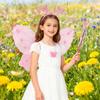 Yousheng 1 Set Girls Butterfly Wings Kids Foldable Butterfly Fairy Wings Hairband And Wand Fairy Costume Props for Halloween Parties Cosplay Photo