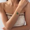 Elegant Malachite Stainless Steel Pendant Bracelet - Unique Luxury Design for Women