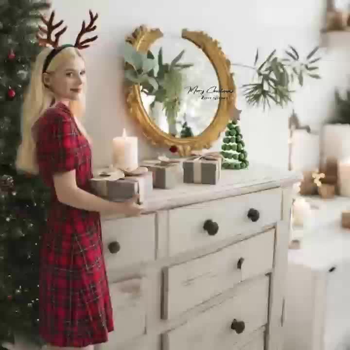 1pc New Christmas Decoration Creative Nordic Style Wooden Christmas Tree Ornaments Desktop Display, Suitable for 4 Seasons