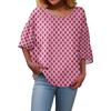 Summer Tops For Women Cute O Neck 3/4 Sleeve Blouses Floral Print Top Casual Shirts