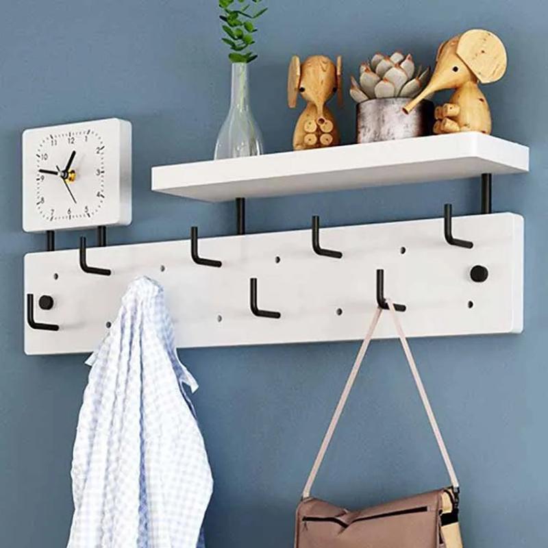 Wall Mounted Coat Racks with Storage Rack Multifunctional Clothing Organizers Hanger Hooks Portable Living Room Clothes Hangers