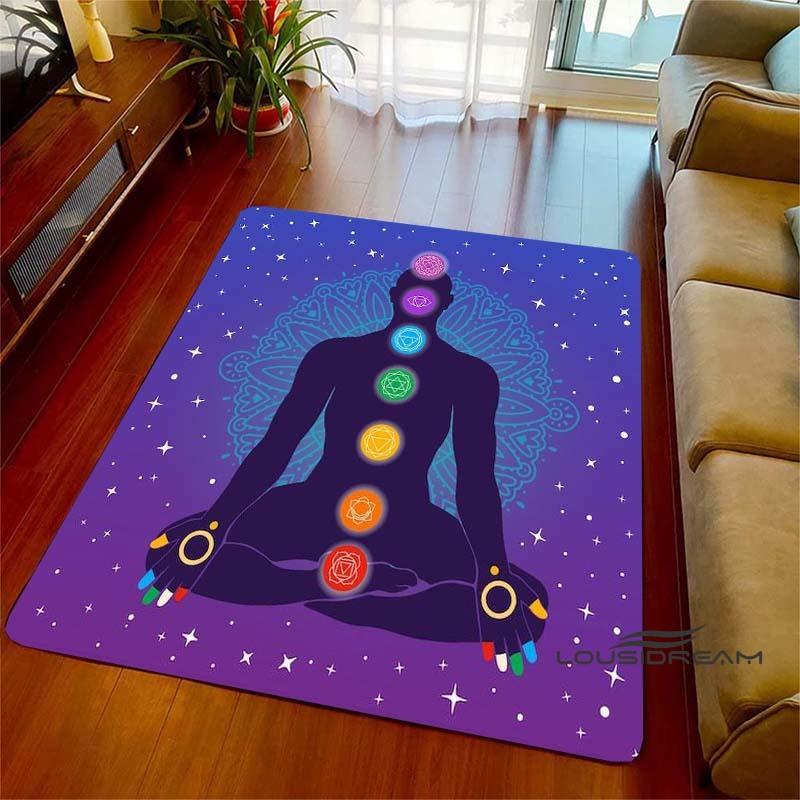 3D Rainbow 7 Chakra Rug, Bedroom Rug for Living Room, Home Sofa Decor, Kids Play Mat, Large Decor Rug, Yoga Meditation001