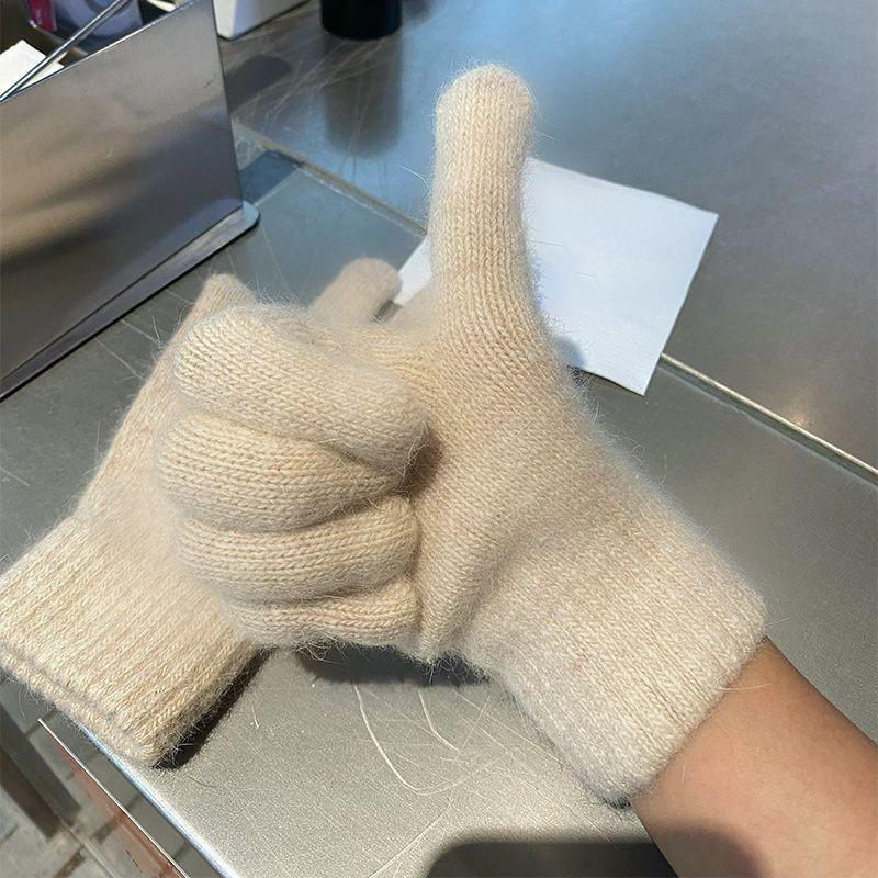 

Зимние Теплые Толстые Новые Ветрозащитные Холодные Шерстяные Перчатки Пара Корейские Милые Перчатки Женские one size