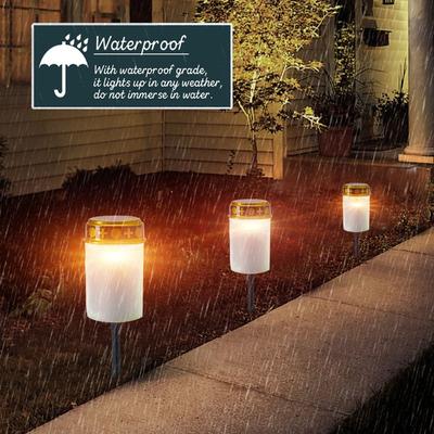 Flameless Cemetery Solar Lamp Waterproof Tea Light Electronic Candle Light  Pathway Yard Patio
