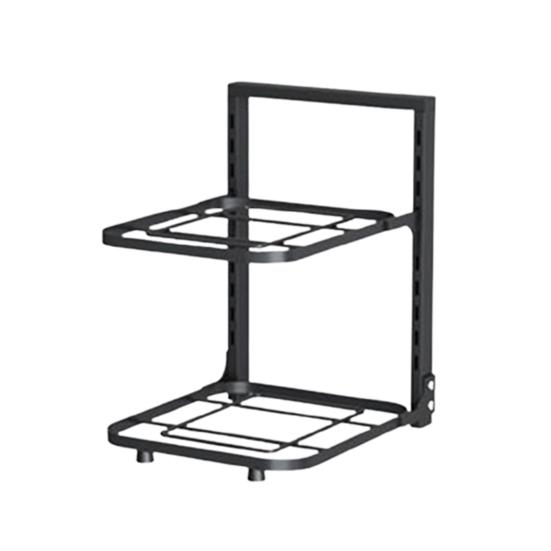 Multi-Layer Pot Storage Rack Strong Load-bearing Hollow Design Adjustable Cabinet Under-Sink Pan Rack Cookware Holder