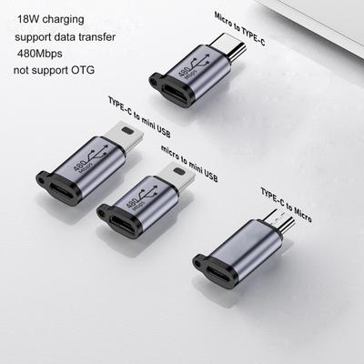 Adaptateur USB-C vers Micro USB Mini USB type-c femelle vers Micro Usb mâle convertisseur pour téléphone tablette caméra adaptateur de charge
