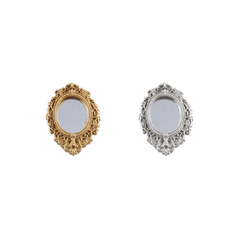 Doll House Decor Baroque Elegant Mini Victorian Furniture Ornament Dollhouse Mirror Miniature