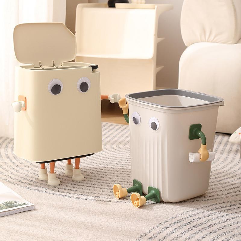 4pcs Cute DIY Round Toe Trash Bin Insoles Adhesive Tissue Box Small Feet Decoration Detachable Punching Free Storage Box Insole