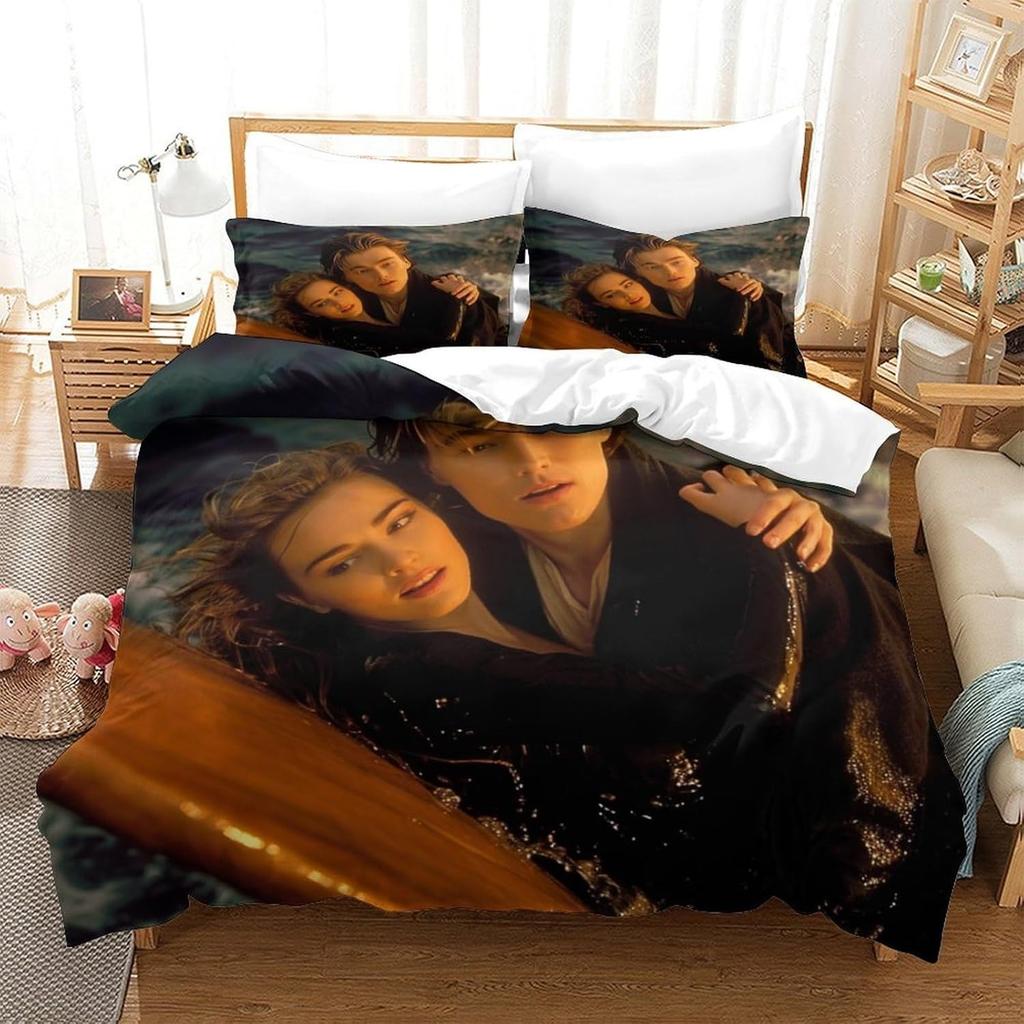 Copripiumino Federa Amore Romantico Titanic Jack Rose Set Biancheria da Letto Adulto Ragazzo Ragazza Decorazione Camera da Letto Singolo Matrimoniale Grande