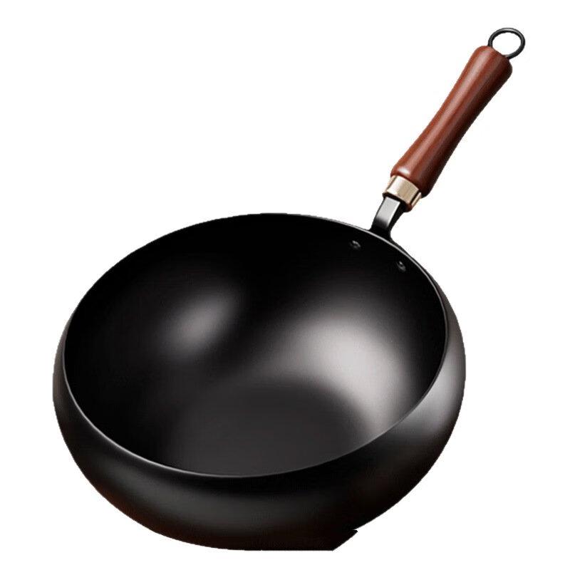 ZISIZ 26cm nepřilnavý litinový wok se skleněnou poklicí