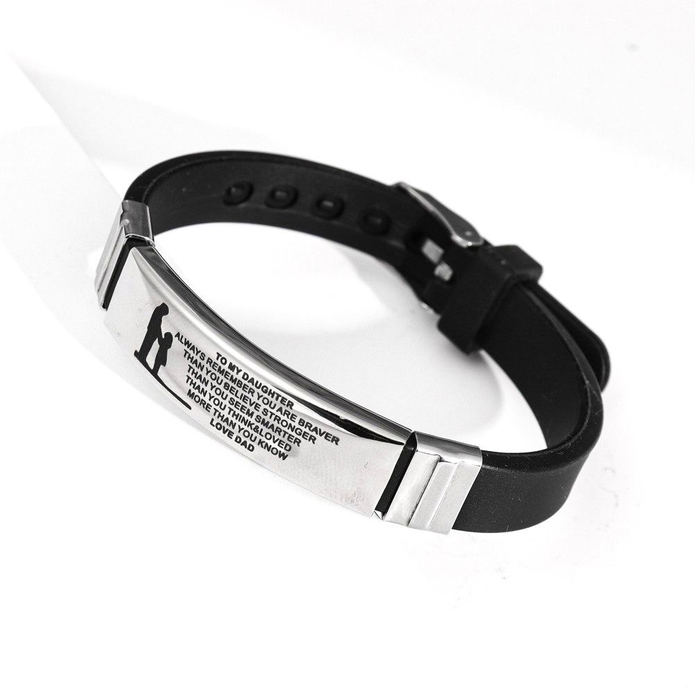 Wristband Inspirational Quote Bracelets Stainless Steel Encourage Bracelets Bracelet for Son Gift