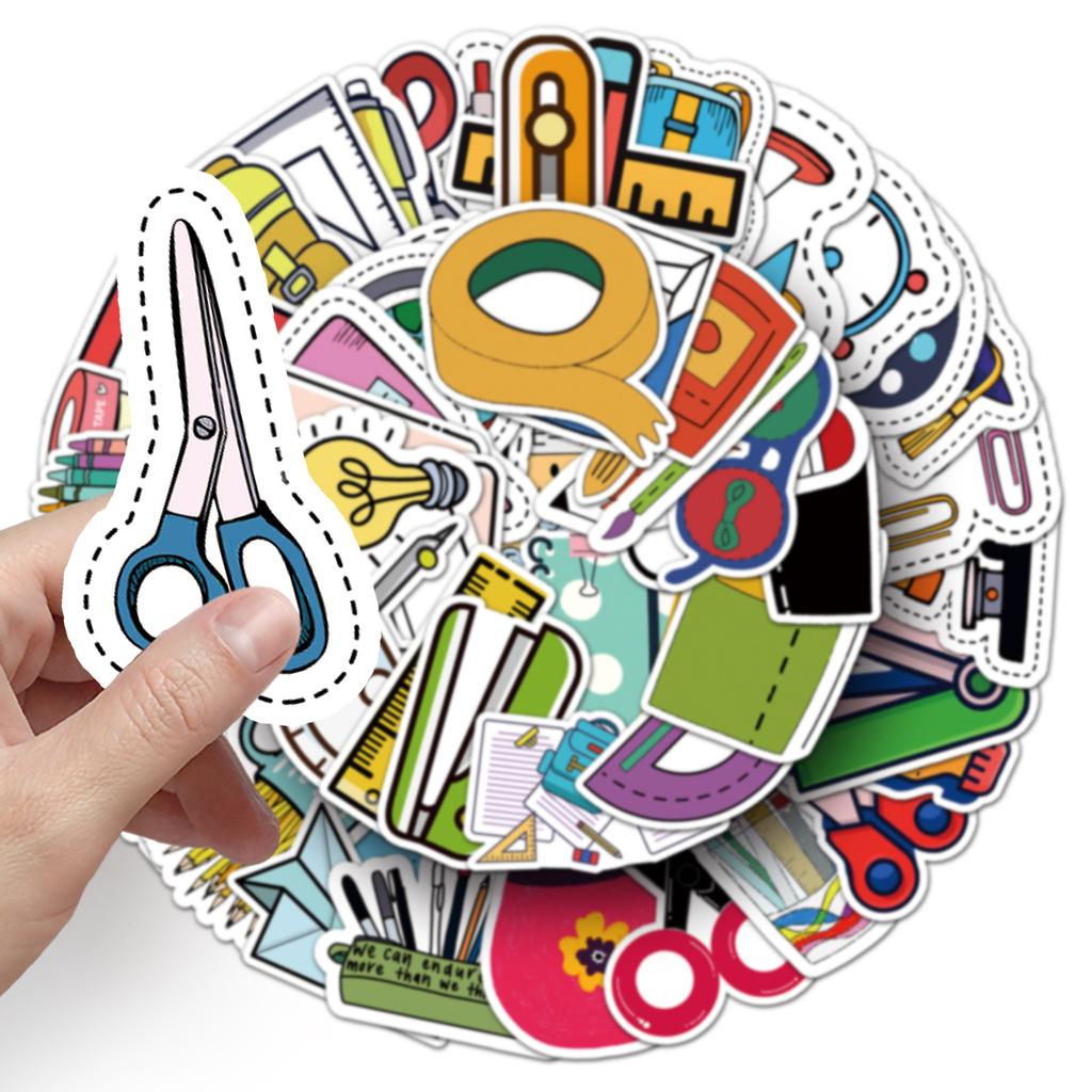 100 Cartoon Personality DIY Stationery Set Creative Guka Scooter Motorcycle Bicycle Car Stickers