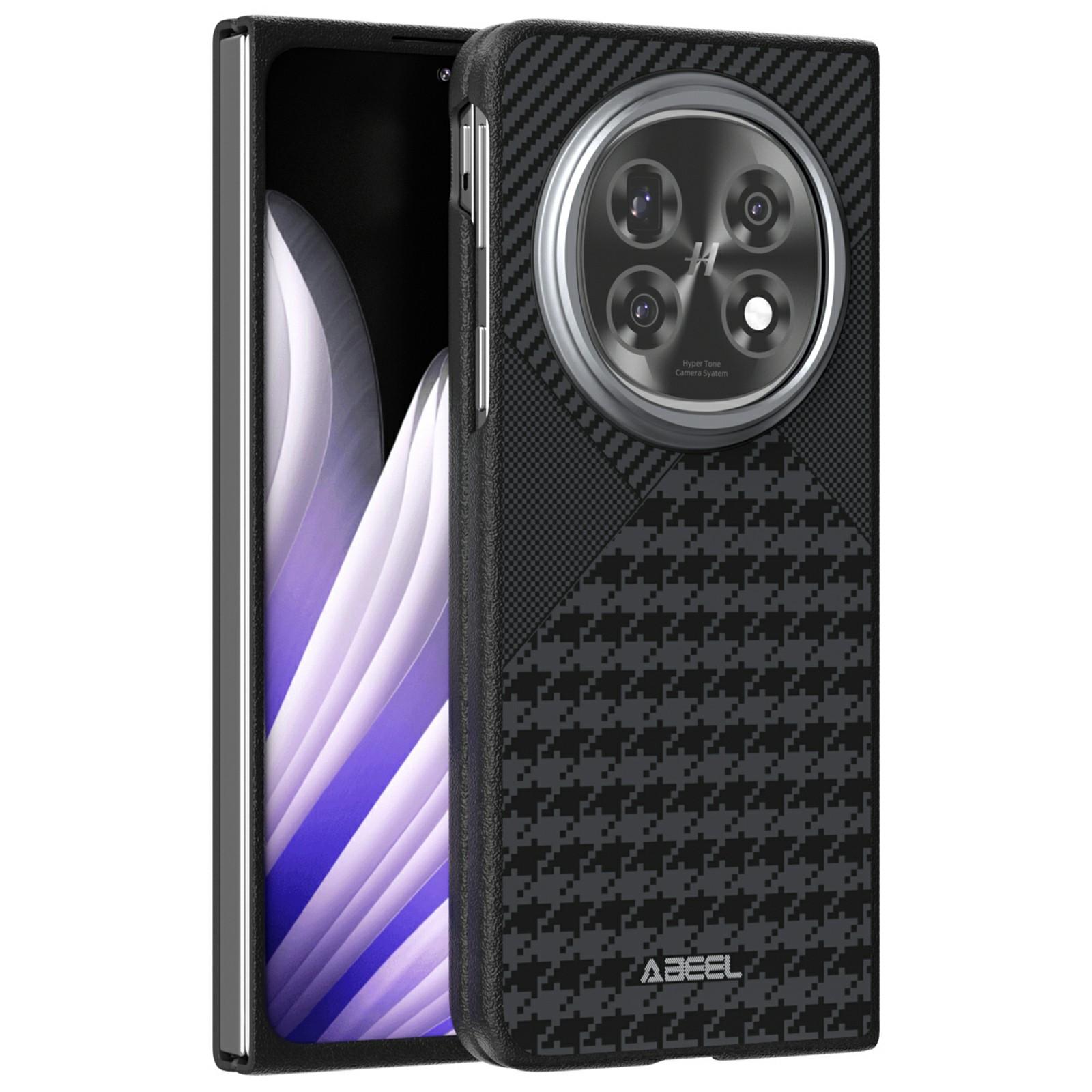 

ABEEL For Oppo Find N5 5G Case Compatible with MagSafe PC TPU Aluminum Alloy PU Phone Back Cover Type A