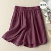 High Waist Wide Leg Cotton Linen Pants Women Summer Loose Thin Short Shorts Artistic Retro Casual Mid-Length Outdoor Wear