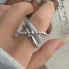 Xiaomi 925 Sterling Silver Rings for Women Couple Minimalist Handmade Simple Wide Cross Ring Fine Jewelry Gift Prevent Allergy