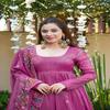 Women's Floral Embroidered Anarkali Set with Sheer Dupatta