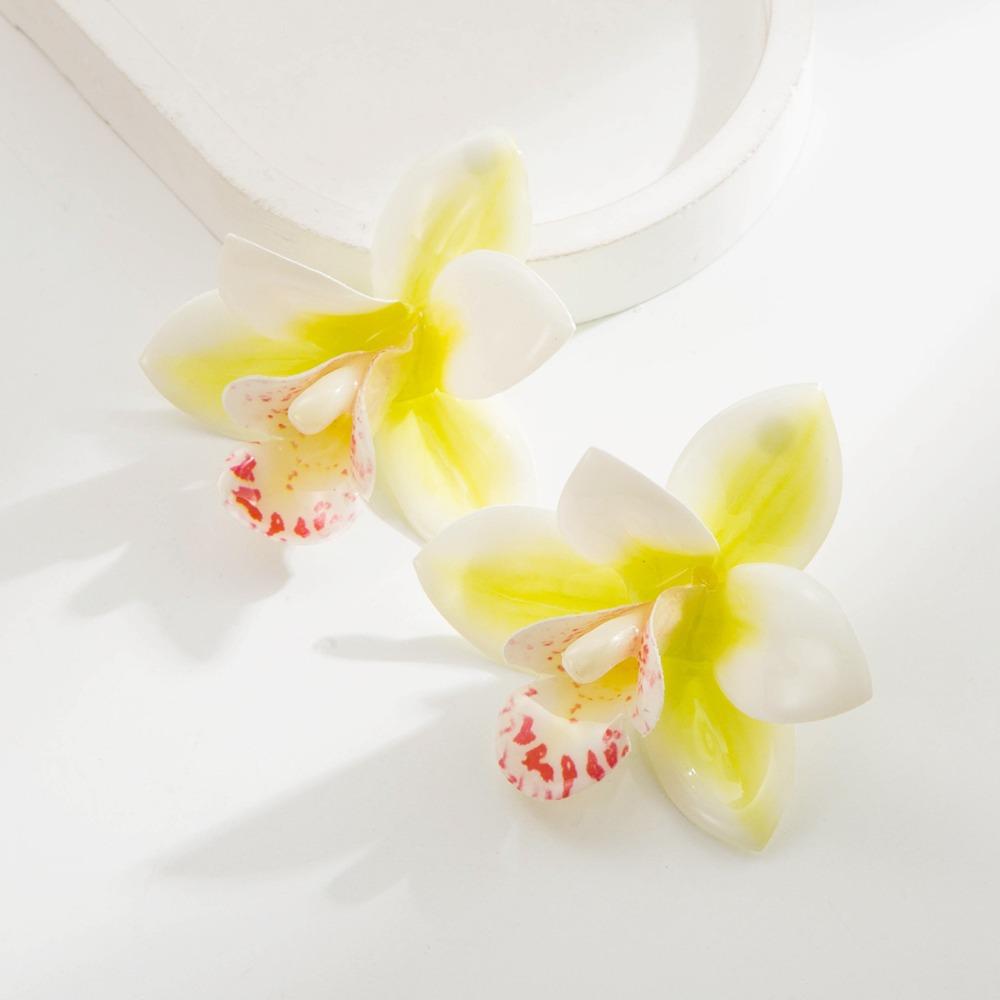 

Silver Needle Simulated Flower Drop Earrings Epoxy Resin Vacation Style Earrings Party Style 1