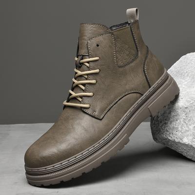 Mode Hohe Qualität Herren Outdoor Freizeit Schuhe Warme Winter Stiefeletten Wandern Plateau Motorradstiefel Luxus Echtes Leder Sneaker