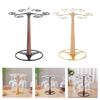 Inverted Glassware Organizers With Rustproof Coating Wooden Metal Wine Glass Rack Compacts Kitchen Space Management