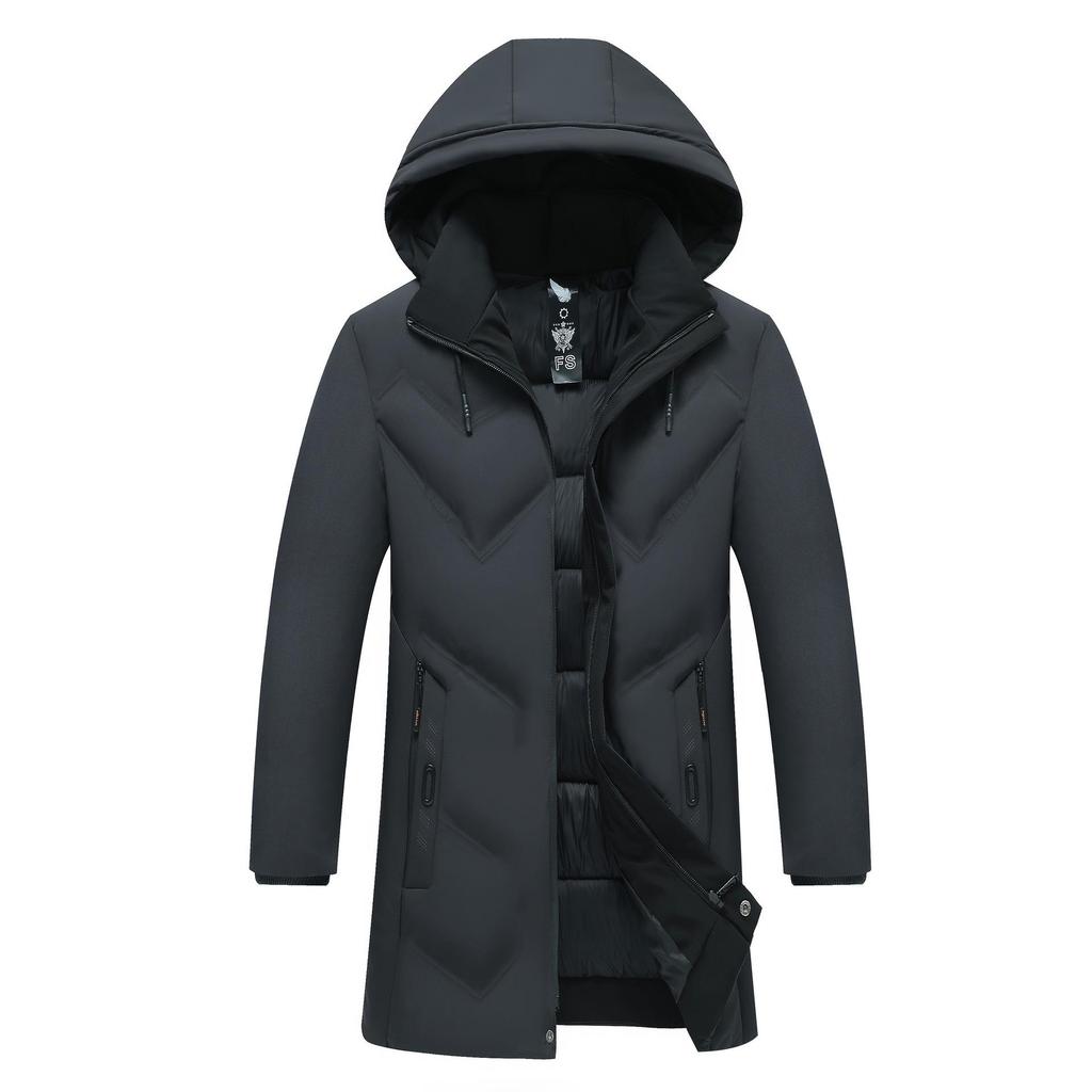 Men's Mid-Length Winter Down Cotton Jacket - Thick, Warm, Casual Coat