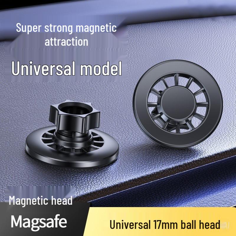 Magnetic Phone Holder & Foldable 360° Ring Stand with Vacuum Suction Cup for Navigation
