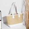 Casual and fashionable straw-woven contrasting color splicing tote women's bag, a new large-capacity light luxury women's bag.