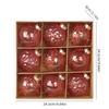9Pcs 8cm Wine Red Christmas Ball Ornaments Dark Green White Christmas Tree Party Decoration New Christmas Spheres Pendant