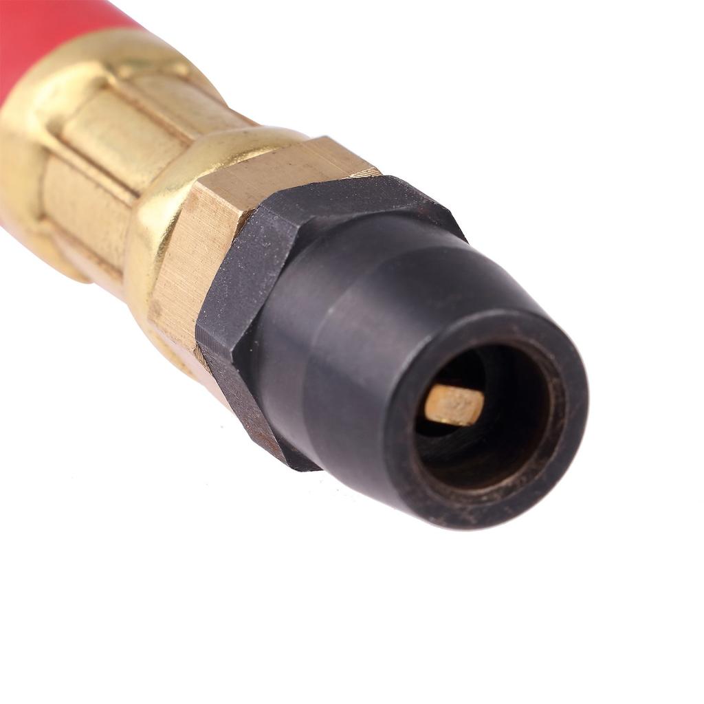 WYNNsky Bayonet Style Tire Inflator Gauge, With Heavy Duty Straight Head Air Chuck And 12" Hose - 10 To 90 PSI