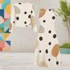 Women Plus Size Geometric Printed Polka Dot Round Neck Long Sleeve Cardigan Sleeveless Dress Two Piece Set