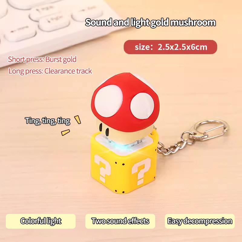 Funny Keychain Viral Sound Fidget Keychain Stress Relief Press Button Keychain Keyboard Keyring Make Sound Keychains